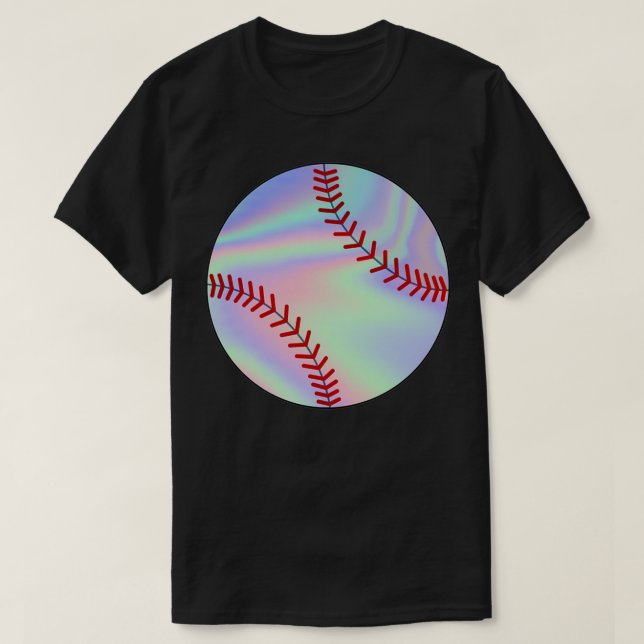 holographic baseball stitches T-Shirt (Design Front)