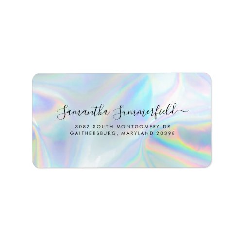 Holographic Beautician Salon Modern Label