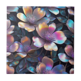 Holographic Blossom Ceramic Tile