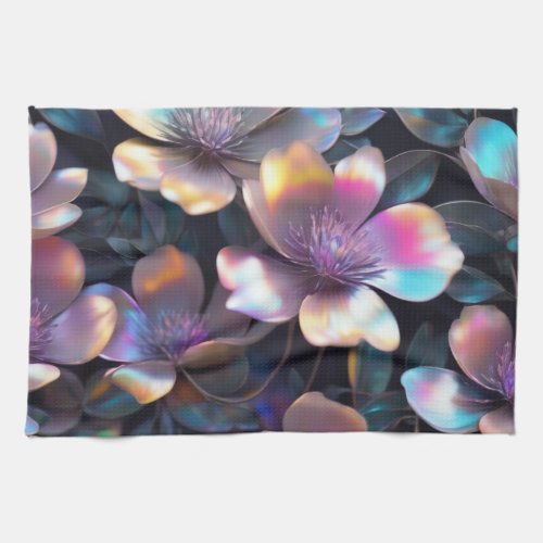 Holographic Blossom Kitchen Towel