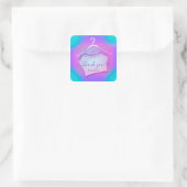 Holographic Blue Rose Cloth Hanger Logo Fashion Sq Square Sticker (Bag)