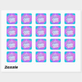 Holographic Blue Rose Cloth Hanger Logo Fashion Sq Square Sticker (Sheet)