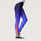 Holographic Cyber Blue Sci-Fi Panel Leggings