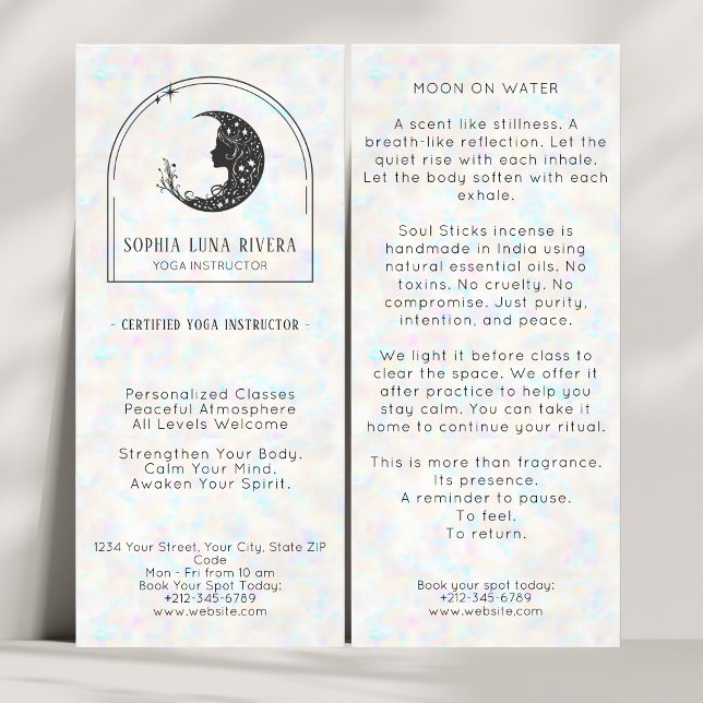 Holographic Boho Arch Celestial Crescent Moon Rack Card (Holographic Boho Arch Celestial Crescent Moon Rack Card)