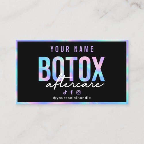 Holographic Botox Aftercare Card