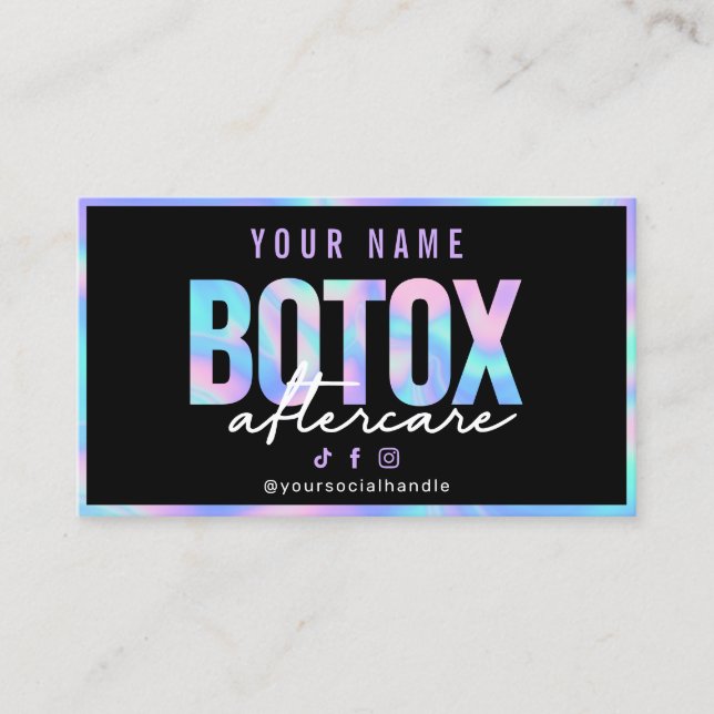 Holographic Botox Aftercare Card (Front)