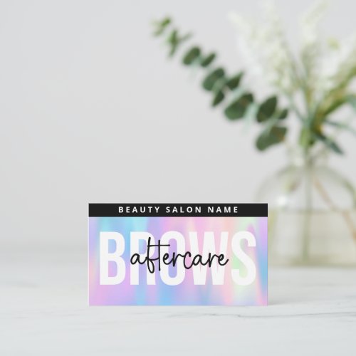 Holographic Brows Aftercare PMU Brow Instructions Business Card