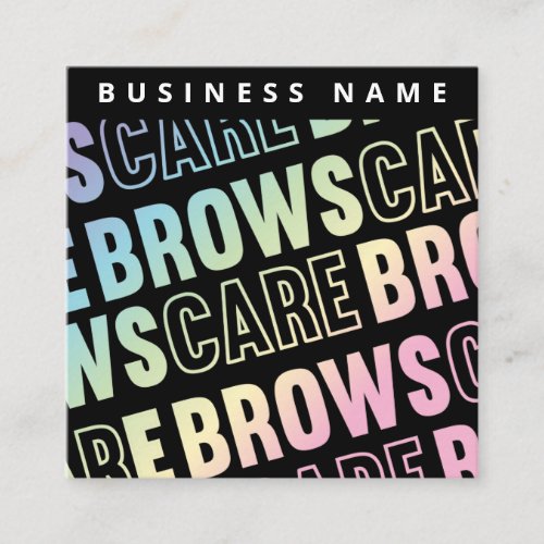 Holographic Brows Aftercare PMU Brow Instructions Square Business Card