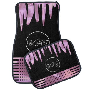 Holographic Bushed Metal Dripping Girly Car Floor Mat