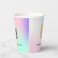 Holographic business corporate logo qr code paper cups | Zazzle