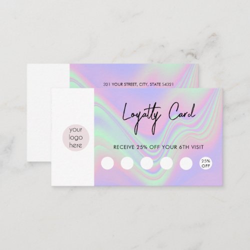 Holographic Business Logo QR Code Loyalty  Business Card