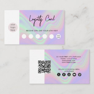 Holographic Business Logo QR Code Loyalty  Card