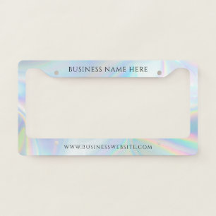 Holographic Business Name and Website Elegant License Plate Frame