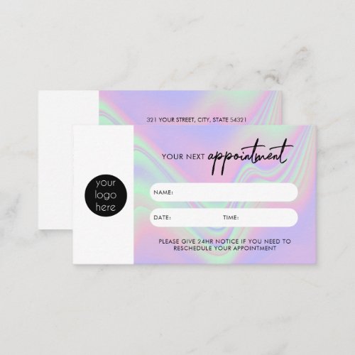 Holographic Business Next Appointment Card