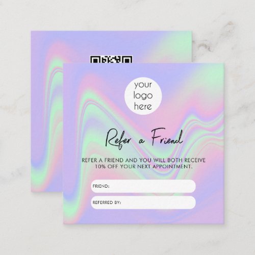 Holographic Business Refer A Friend Referral Card