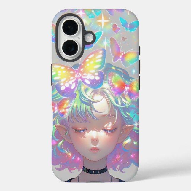 Holographic Butterflies — Kawaii Elf Daydream Case-Mate iPhone Case (Back)