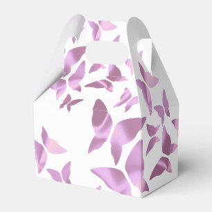 Holographic Butterflies Pink Sweet Sixteen Party Favor Boxes