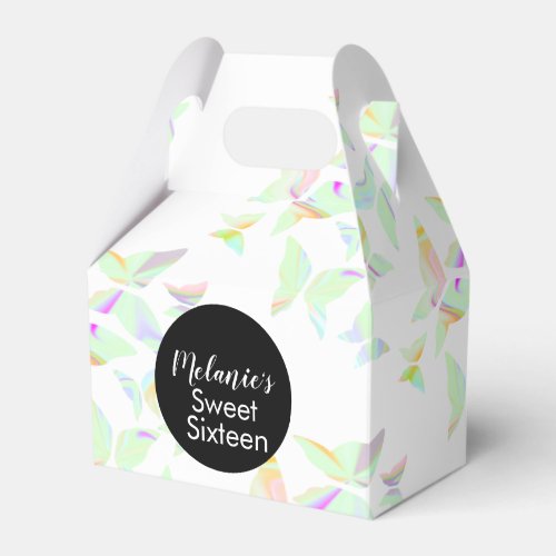 Holographic Butterflies Sweet Sixteen Party   Favo Favor Boxes