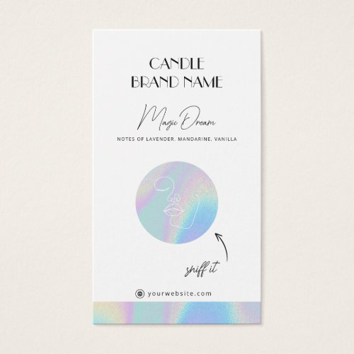 Holographic Candle Scent Card Samples Insert