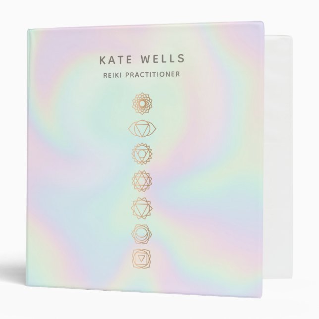 Holographic Chakras Energy Healer Postcard 3 Ring Binder (Front/Inside)