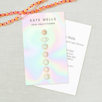 Holographic Chakras Reiki Practitioner Business Card by sm_business_cards at Zazzle