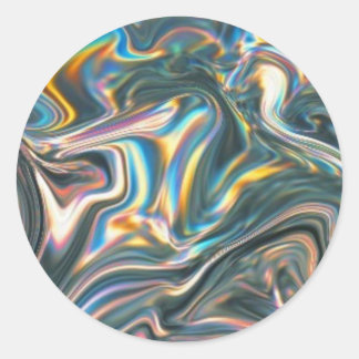 Holographic Chrome Classic Round Sticker