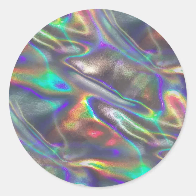 Holographic Classic Round Sticker Zazzle 