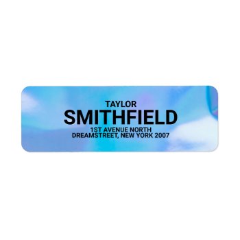 Holographic Color Gradient Return Address Label by TwoTravelledTeens at Zazzle