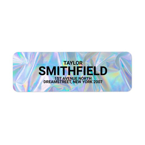 Holographic Color Gradient Return Address Label