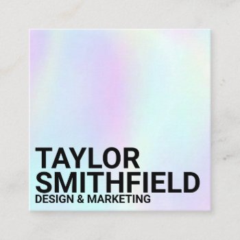 Holographic Color Shift Square Business Card by TwoTravelledTeens at Zazzle