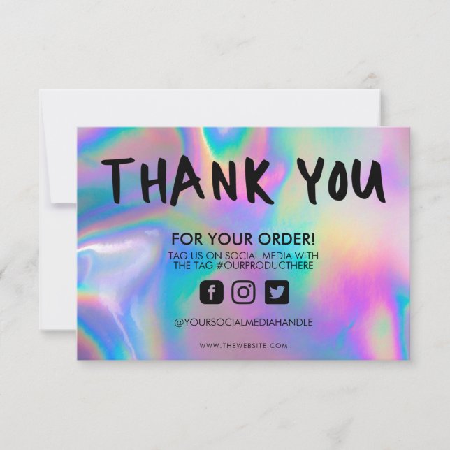 Holographic Color Shift Thank you Media Insert (Front)