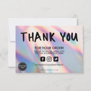 Holographic Color Shift Thank you Media Insert