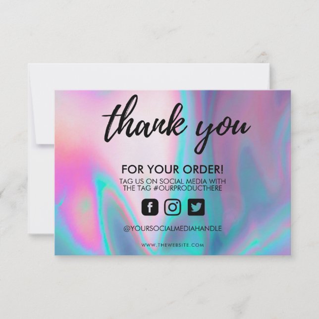 Holographic Color Shift Thank you Media Insert (Front)