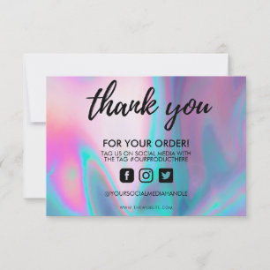 Holographic Color Shift Thank you Media Insert
