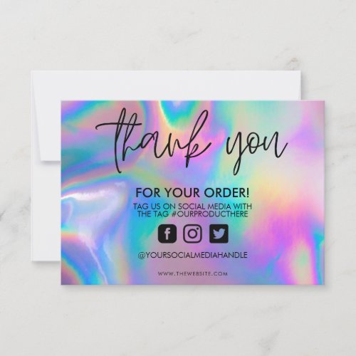 Holographic Color Shift Thank you Media Insert