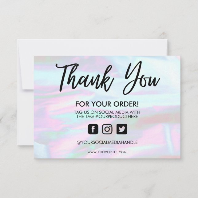 Holographic Color Shift Thank you Media Insert (Front)