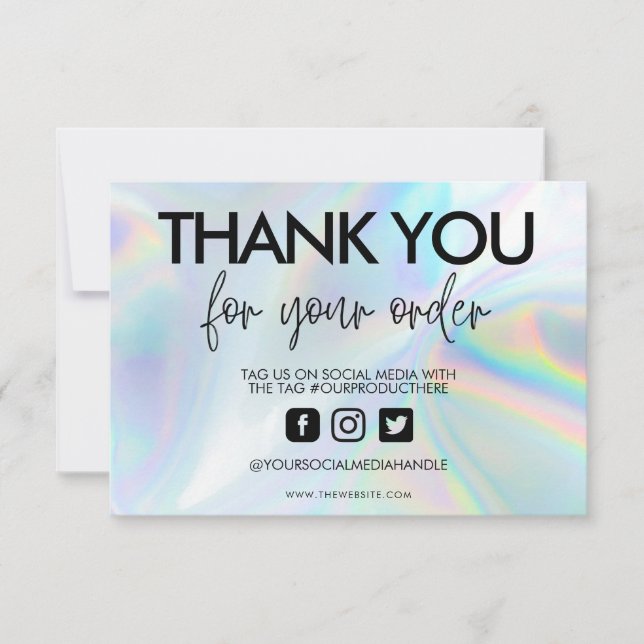 Holographic Color Shift Thank you Media Insert (Front)