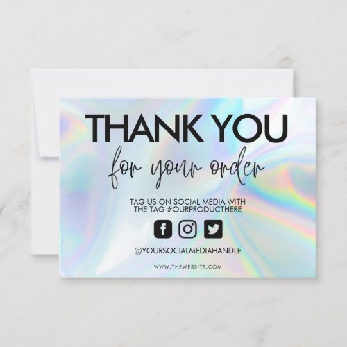 Holographic Color Shift Thank you Media Insert