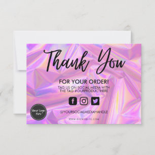 Holographic Color Shift Thank you Media Insert