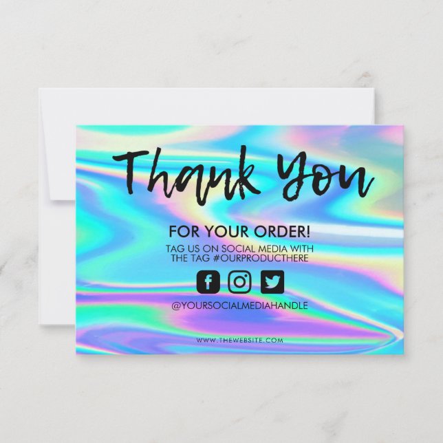 Holographic Color Shift Thank you Media Insert (Front)