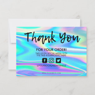 Holographic Color Shift Thank you Media Insert