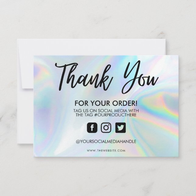 Holographic Color Shift Thank you Media Insert (Front)