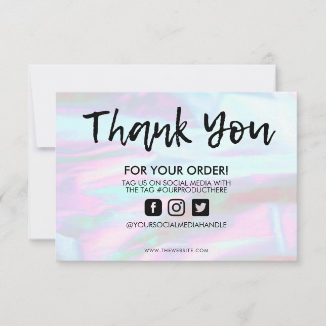 Holographic Color Shift Thank you Media Insert (Front)