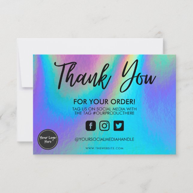 Holographic Color Shift Thank you Media Insert (Front)