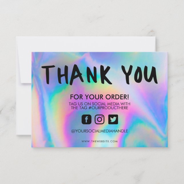 Holographic Color Shift Thank you Media Insert (Front)
