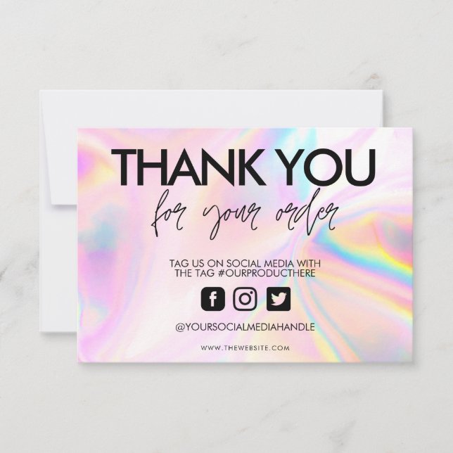Holographic Color Shift Thank you Media Insert (Front)