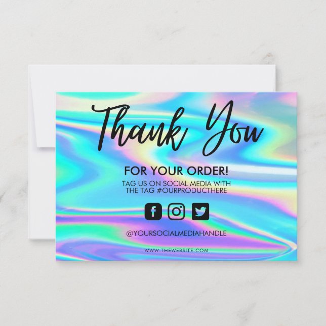 Holographic Color Shift Thank you Media Insert (Front)