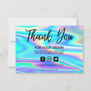 Holographic Color Shift Thank you Media Insert