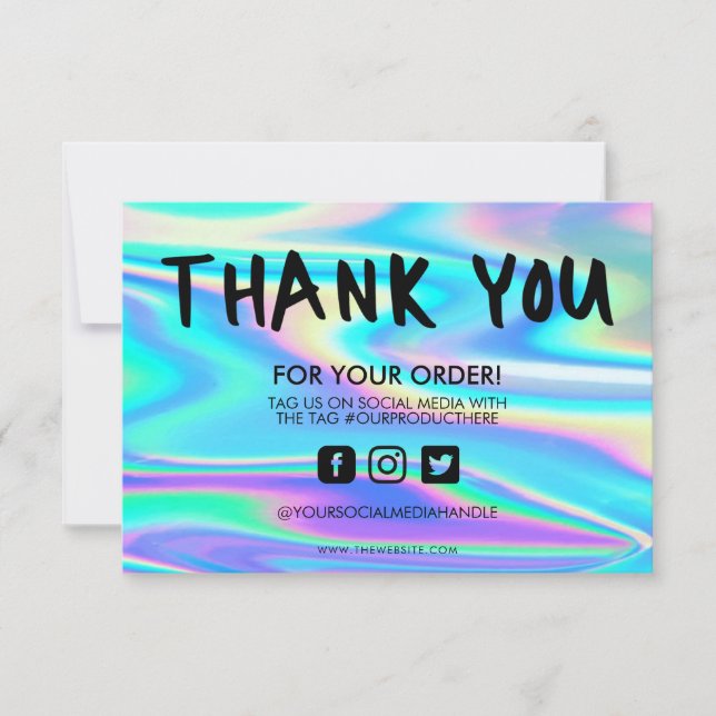 Holographic Color Shift Thank you Media Insert (Front)