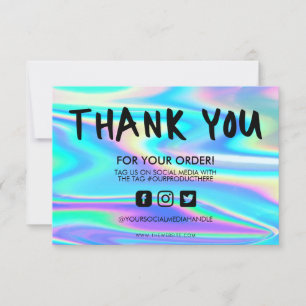 Holographic Color Shift Thank you Media Insert